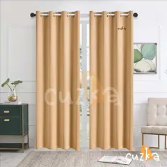 CASATEX - Set de Cortinas de Tela JACQUARD 140x200cm Dorado