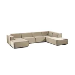 AMOBLART - SECCIONAL PANORAMICO LUJO 5 PIEZAS COLOR BEIGE