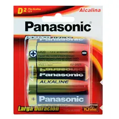 PANASONIC - Pila D Alcalina x 2 unidades