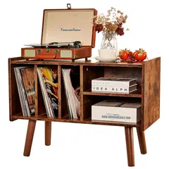 DIBA MUEBLES - Mueble para Tocadiscos & Vinilos Freya Caramelo-
