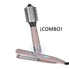 REMINGTON - Combo Remington Alisadora Wet2Straight y Cepillo Eléctrico Wet2Style