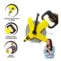 RYBIU IMPORT - Cinta para Medir en Construccion Amarillo Y+Ligas de Regalo