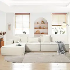 AMOBLART - Seccional BRITANI 2.0 COLOR BEIGE 2COJINES