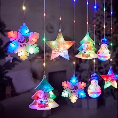 GENERICO - Cortina de luces navideñas decoración navidad multicolor F33