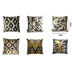 SALA FABULOSA - Cojines decorativos Golden Black luxury 6 piezas 40x40 cm