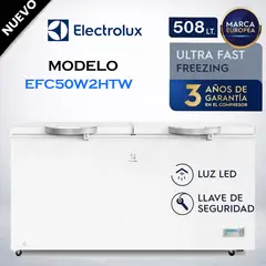 Electrolux - Congelador Horizontal Electrolux 508L Frost Blanco EFC50W2HTW