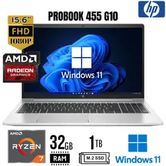 HP - Laptop ProBook 455 G10 15.6"FHD, AMD Ryzen 7-7730U, Ram 32Gb, SSD 1Tb, Windows 11