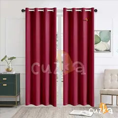 CASATEX - Set de Cortinas de Tela JACQUARD 140x200cm CHERRY