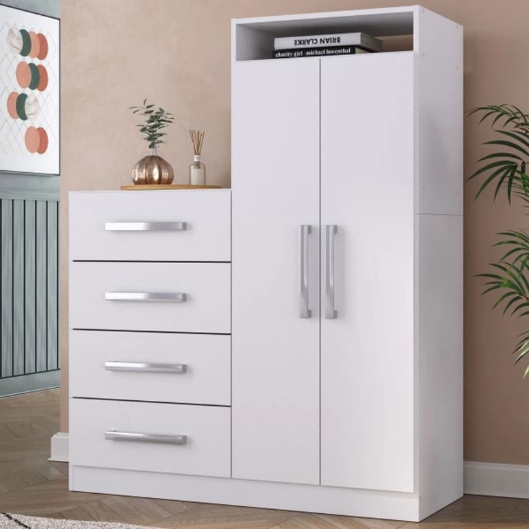 Cómoda con Armario Cinamon Blanco TU MESITA 4 cajones 2 puertas