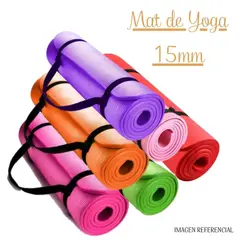 GENERICO - Mat de Yoga de 15 mm con Elástico Portátil