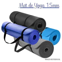 GENERICO - Mat de Yoga de 15 mm con Elástico Portátil