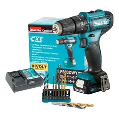 MAKITA - Taladro Percutor 3/8 12v Cxt+set De Brocas Hp333dwyx3-k1
