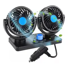 SEISA - Ventilador Doble Cabezal Auto 360 Graduable Portatil 12v
