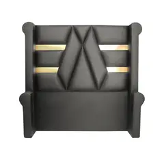 BARAKA HOME - Cabecera Signature Ourense con Tela espejo 1.5 Plz - Plomo