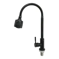 GENERICO - Grifo Monomando Cocina Flexible agua fría al mueble NEGRO MATE