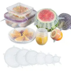 GENERICO - PACK X3 SETS DE 6 TAPAS ELÁSTICA SILICONA