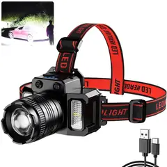 GENERICO - Linterna frontal con Sensor LED Luz de Búsqueda para Acampar