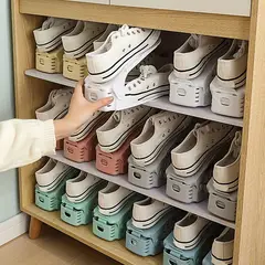 GENERICO - Pack de 6 Organizadores Ajustables de Zapatos - Color Gris