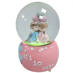 GENERICO - Esfera musical con luces y nieve de pareja San Valentín