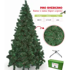 GENERICO - Árbol de navidad de 210mt Rama x rama super coposo pino americano
