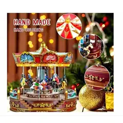 GENERICO - CARRUSEL MUSICAL GRANDE LUMINOSO A PILAS Y CONECTOR USB