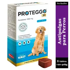 PROTEGGO - Antipulga Masticable 3M para Perros de 20 - 40 kg