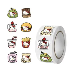 GENERICO - 100 stickers en rollo comida kawaii