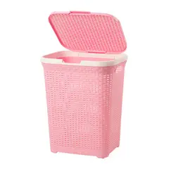 GENERICO - Cesto Modelo Ratán Grande ReyPlast Rosado