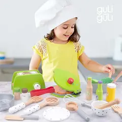 GULI GULI - JUGUETE DE UTENSILIOS DE COCINA DE MADERA PARA NIÑAS