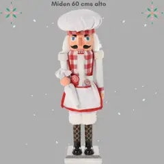 GENERICO - Cascanueces Navidad en PVC Modelo Pastelero I - Mide 60 cm