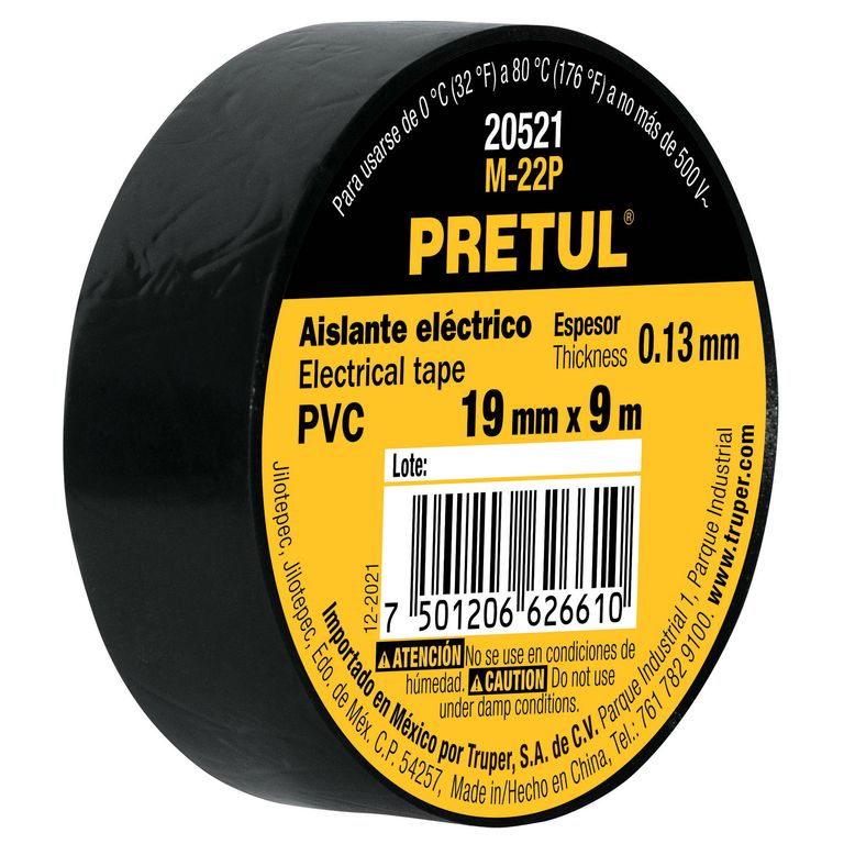 Cinta Aislante 19mm x 9m Negro 20521 Pretul
