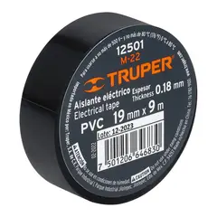 Truper - Cinta Aislante 19mm x 9m Negro  12501 Truper