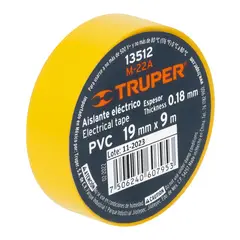 Truper - Cinta Aislante 19mm x 9m Amarillo 13512 Truper