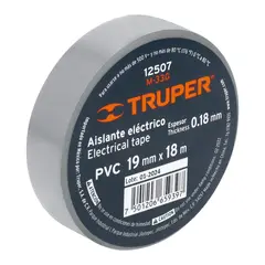TRUPER - Cinta Aislante 19mm x 18m Gris 12507 Truper