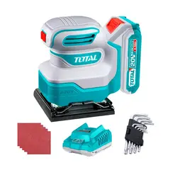 TOTAL TOOLS - LIJADORA ORBITAL 20V INALÁMBRICA MADERA +9PZAS LLAVES TIPO L