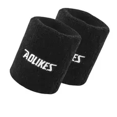 AOLIKES - Muñequeras Deportivas A-0235 Absorbente Negro