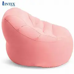 INTEX - Sofa Sillon Puff Inflable Circular Celeste 112x104x74