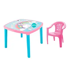 GENERICO - Mesa kinder Para Niños  Silla -Niña Reyplast