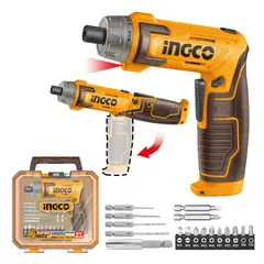INGCO TOOLS - DESTORNILLADOR INALÁMBRICO INGCO 8V 6NM + 17 ACCESORIOS CSDLI08025