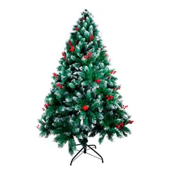 GENERICO - Árbol de Navidad efecto nieve y fruto rojo 2 10.mt  ramaje 2 tips