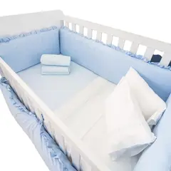 GENERICO - Protectores Laterales Parachoques de Cuna Diseño Celeste