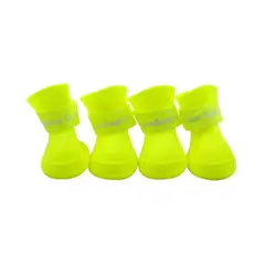 GENERICO - Zapatos de silicona para mascotas amarillo talla M