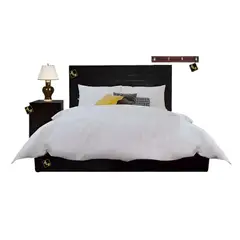 HOGAR & SPACIOS - HYS DORMITORIO 15 PLZ DONCELLA VELADOR PERCHERO MARRON OSCURO