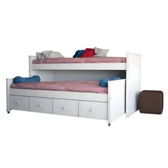 HOGAR & SPACIOS - HYS DORMITORIO 2 PLZ CON CAMA NIDO LIZANIA BLANCO