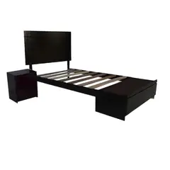 HOGAR & SPACIOS - HYS DORMITORIO 2 PLZ DONCELLA 1 VELADOR MARRON OSCURO
