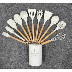 GENERICO - Set De 12 Utensilios De Cocina De Silicona - Color Gris