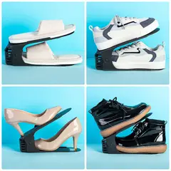 GENERICO - Pack x 10 Organizadores Ajustables De Zapatos - Color Negro