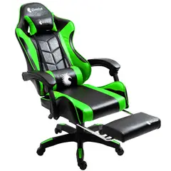 DREIZT - Silla Gamer Ergonómica Shine Series Verde Posapies Reclinable