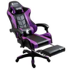 DREIZT - Silla Gamer Ergonómica Shine Series Purpura Posapies Reclinable