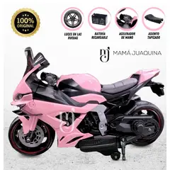 GENERICO - Moto Linial a Batería para Niños con Luces -Rosado